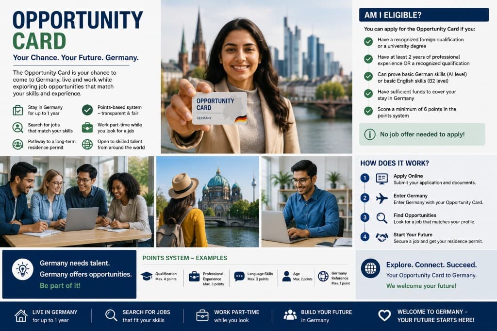 Germany Opportunity Card overview: eligibility, points system, application steps, and benefits